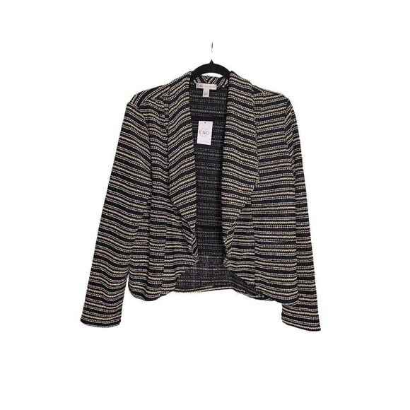 NWT Cato Blazer Jacket Black Gold Striped Knit Open Shawl Cardigan Women's Size - Picture 1 of 6